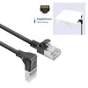 ACT Black 2 m U/FTP CAT6A LSZH plonas jungiamasis kabelis su RJ45 jungtimis 90° kampu žemyn į tiesią