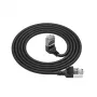 ACT Black 0.15 m U/FTP CAT6A LSZH plonas pataisos kabelis su RJ45 jungtimis 90° kampu žemyn iki 90° kampu žemyn