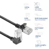 ACT Black 0.15 m U/FTP CAT6A LSZH plonas pataisos kabelis su RJ45 jungtimis 90° kampu žemyn iki 90° kampu žemyn