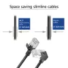 ACT Black 0.15 m U/FTP CAT6A LSZH plonas pataisos kabelis su RJ45 jungtimis 90° kampu žemyn iki 90° kampu žemyn
