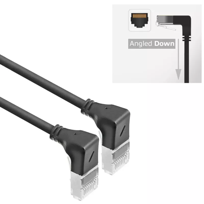 Tinklo kabelis ACT DA5930 Cat6a U/FTP (STP) Juodas 0,15 m su RJ-45 jungtimis, paauksuotais kontaktais