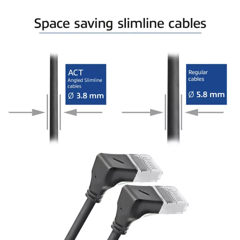 Tinklo kabelis ACT DA5930 Cat6a U/FTP (STP) Juodas 0,15 m su RJ-45 jungtimis, paauksuotais kontaktais