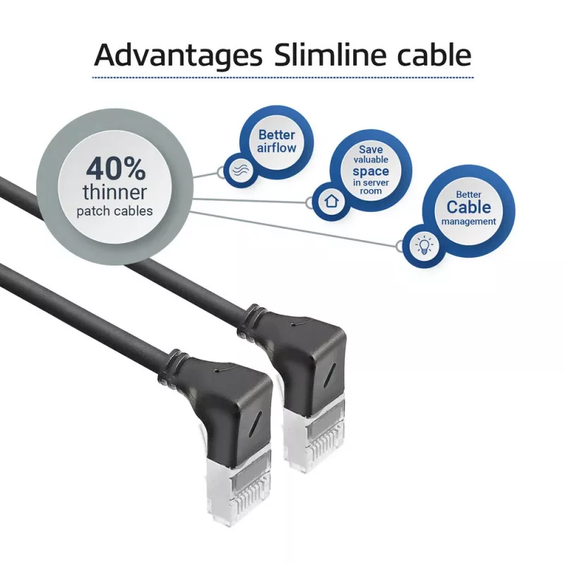 Tinklo kabelis ACT DA5930 Cat6a U/FTP (STP) Juodas 0,15 m su RJ-45 jungtimis, paauksuotais kontaktais
