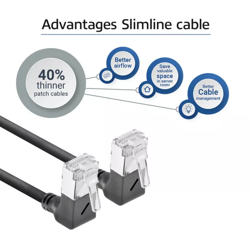 ACT DA6930 Cat6a U/FTP (STP) tinklo kabelis 0,15 m, RJ-45 į RJ-45, paauksuoti kontaktai, juodas