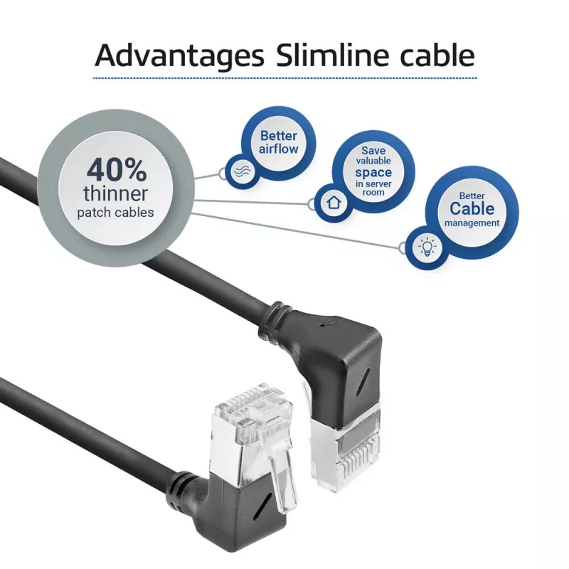 ACT Cat6a U/FTP (STP) tinklo kabelis DA7902 — 2 m, RJ‑45 į RJ‑45, juodas