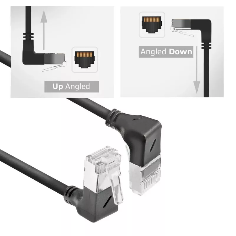 Tinklo laidas ACT DA7903 Cat6a U/FTP (STP) Juodas, 3 m, RJ-45 į RJ-45, paauksuoti kontaktai