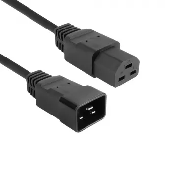 Maitinimo laidas ACT C20–C21 IEC60320 juodas 1,5 m, 16 A, 250 V