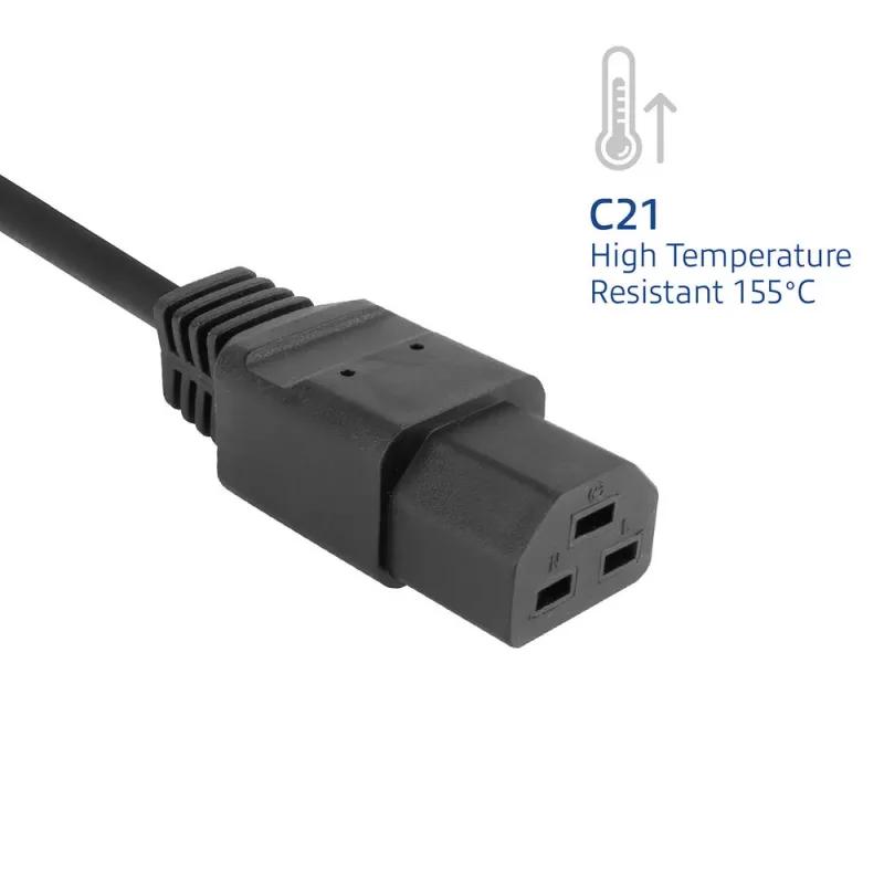 ACT maitinimo laidas C20–C21 IEC60320 juodas 2,5 m, 16 A, 250 V
