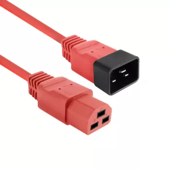 ACT maitinimo laidas C20–C21 IEC60320 raudonas 1,5 m, 250 V 16 A