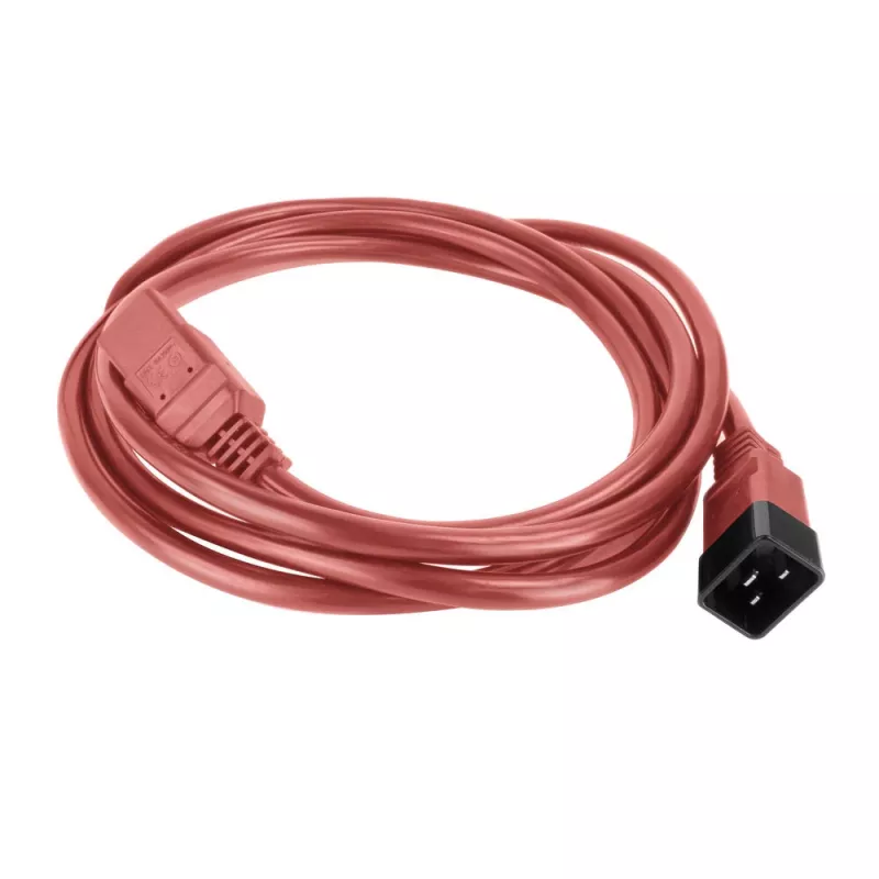Maitinimo laidas ACT C20–C21 IEC60320 raudonas 3 m, 16 A, 250 V