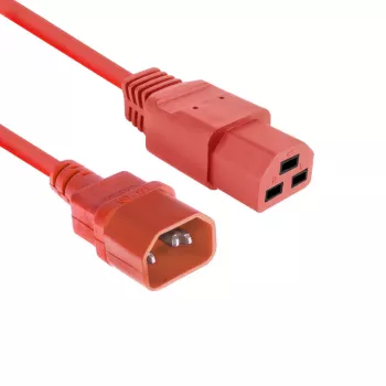 Maitinimo laidas ACT C14–C21 IEC60320 raudonas 1 m, 250V 10A
