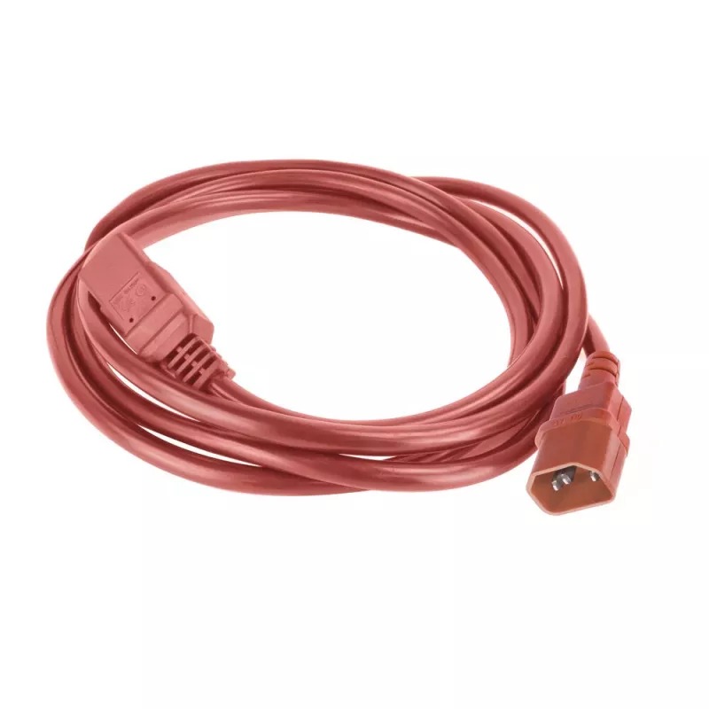 Maitinimo laidas ACT C14–C21 IEC60320 raudonas 1 m, 250V 10A