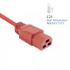 Maitinimo laidas ACT C14–C21 IEC60320 raudonas 1 m, 250V 10A