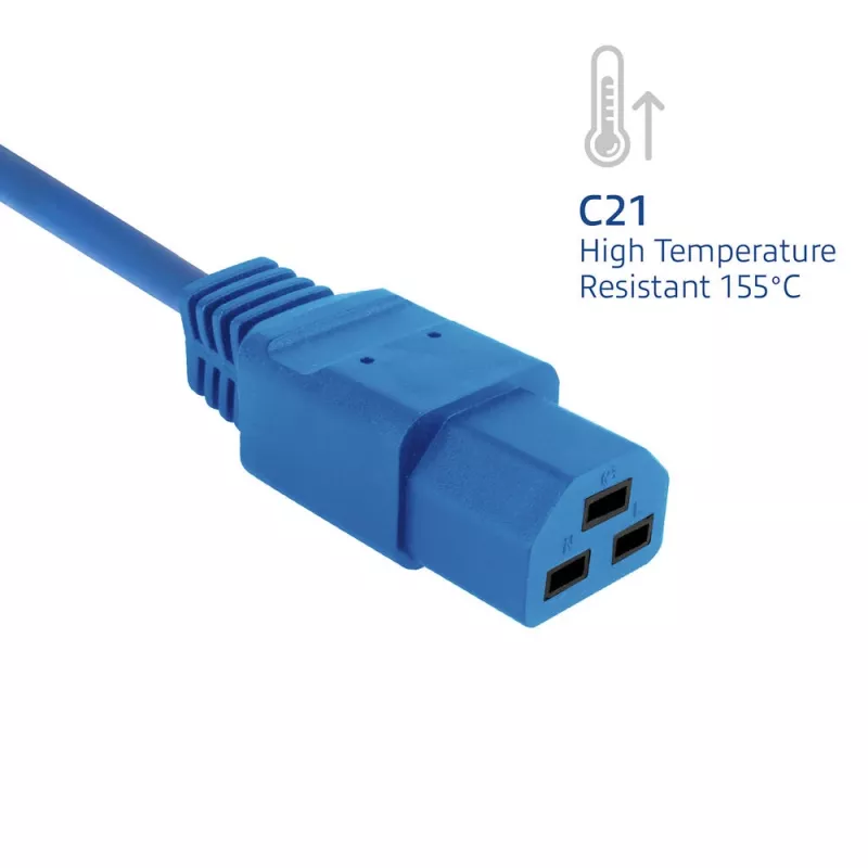 Maitinimo laidas ACT C14 į C21 IEC60320 mėlynas 2 m, 250 V 10 A
