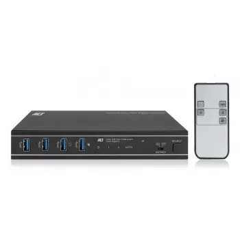 KVM jungiklis ACT 2 prievadų USB-C/HDMI 4K@60Hz AC7922 su USB klaviatūra/pelyte, HDMI vaizdu, 100W PD