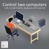KVM jungiklis ACT 2 prievadų USB-C/HDMI 4K@60Hz AC7922 su USB klaviatūra/pelyte, HDMI vaizdu, 100W PD