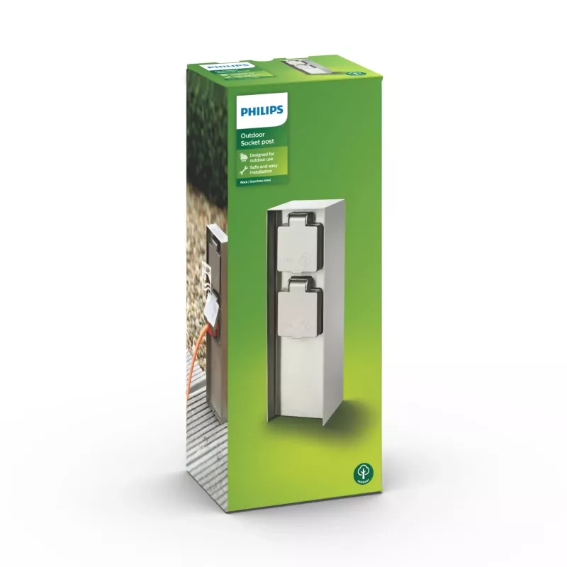 Philips myGarden 171084716 lauko kištukinis lizdas iš nerūdijančio plieno IP44 50–60 Hz