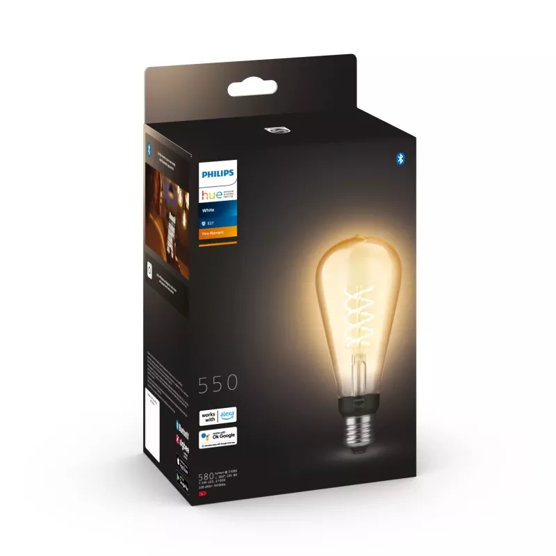 Išmanioji lemputė Philips 1 vnt. ST72 E27 Filament Edison Bluetooth Zigbee