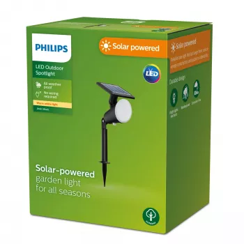 Philips Jivix žeminis/pikinis šviestuvas 1.4W, juodas, plastikinis, IP44, terasai, sodui