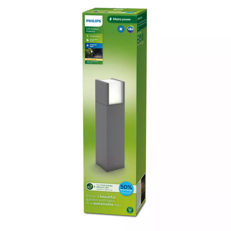 Kelio/pėsčiųjų tako šviestuvas Philips Arbour 3.8W LED antracitas, 220–240V, metalinis korpusas