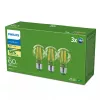 LED lemputė Philips Classic 60W atitikmuo, E27 skaidri šilta balta, 3 vnt. pakuotė, energijos klasė A