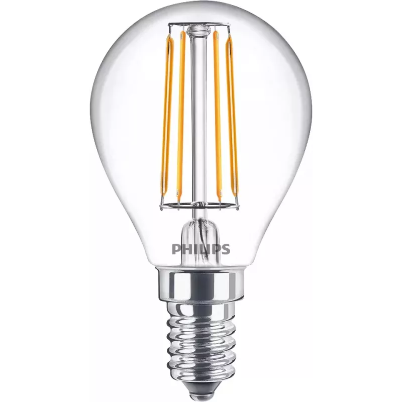 Philips Filament Candle Clear 40W P45 E14 x6, 4,3 W, 40 W, E14, 470 lm, 15000 h