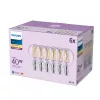 Philips Filament Candle Clear 40W P45 E14 x6, 4,3 W, 40 W, E14, 470 lm, 15000 h