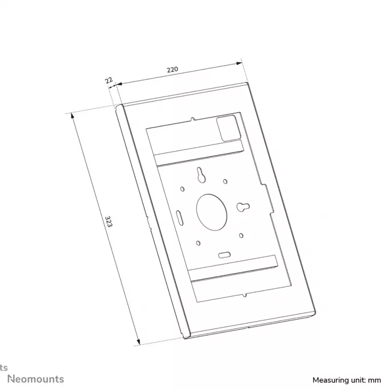 Neomounts WL15-601BL1 užrakinamas planšetinio kompiuterio dėklas 10,9–11 colių (25,4–27,9 cm) – juodas, universalus