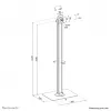 Neomounts FL15-627BL1 universalus stovas planšetei ant grindų, užrakinamas, max 3 kg, juodas