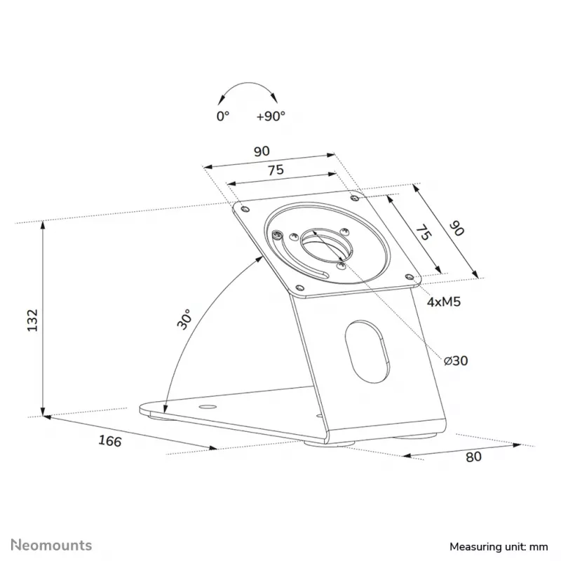 Neomounts DS15-629BL1 – užrakinamas universalus planšetinio kompiuterio stovas (ant stalo ir sienos), juodas