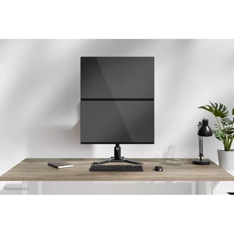 Neomounts dviejų monitorių stovas DS45-600BL2V 2 ekranams 10–32 colių, VESA 75x75–100x100, maks. apkrova 9 kg, laisvai pastatomas, juodas
