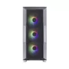 Zalman I3 Neo ATX vidurinis bokštas kompiuterio korpusas su tinkliniu priekiu ir 3 iš anksto sumontuotais ventiliatoriais, juodas