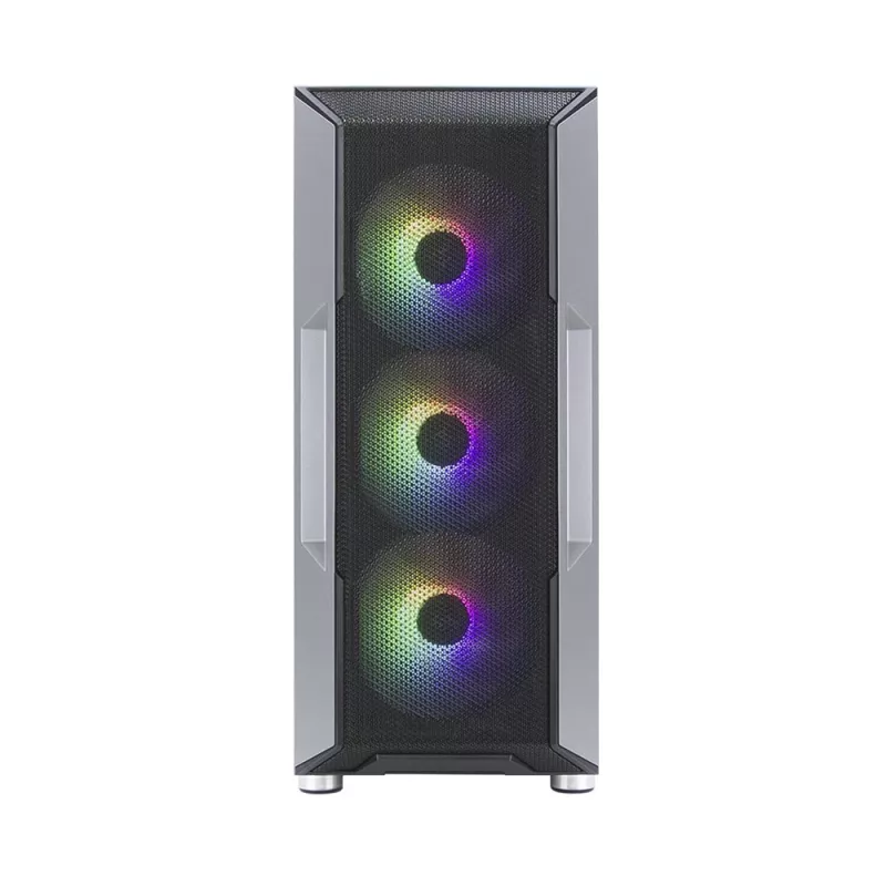 Zalman I3 Neo ATX vidurinis bokštas kompiuterio korpusas su tinkliniu priekiu ir 3 iš anksto sumontuotais ventiliatoriais, juodas