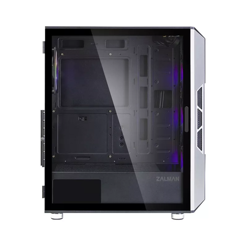 Zalman I3 Neo ATX vidurinis bokštas kompiuterio korpusas su tinkliniu priekiu ir 3 iš anksto sumontuotais ventiliatoriais, juodas