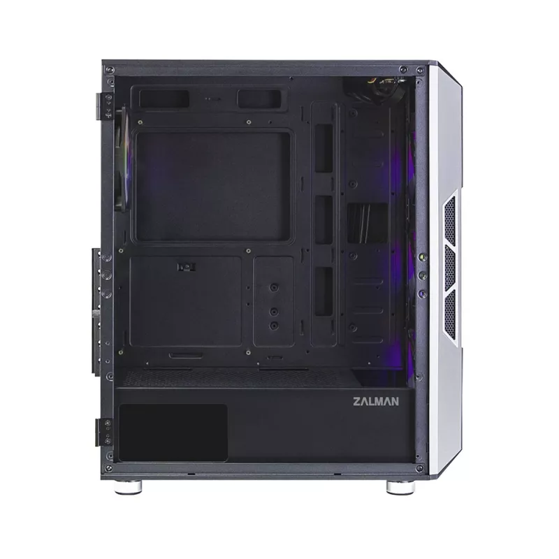 Zalman I3 Neo ATX vidurinis bokštas kompiuterio korpusas su tinkliniu priekiu ir 3 iš anksto sumontuotais ventiliatoriais, juodas