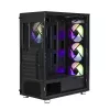 Zalman I3 Neo ATX vidurinis bokštas kompiuterio korpusas su tinkliniu priekiu ir 3 iš anksto sumontuotais ventiliatoriais, juodas