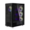 Zalman I3 Neo ATX vidurinis bokštas kompiuterio korpusas su tinkliniu priekiu ir 3 iš anksto sumontuotais ventiliatoriais, juodas