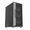 Zalman I3 Neo ATX vidurinis bokštas kompiuterio korpusas su tinkliniu priekiu ir 3 iš anksto sumontuotais ventiliatoriais, juodas