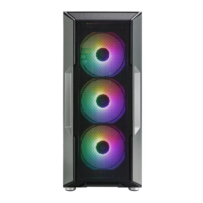 Zalman I3 Neo ATX vidurinis bokštas kompiuterio korpusas su tinkliniu priekiu ir 3 iš anksto sumontuotais ventiliatoriais, juodas
