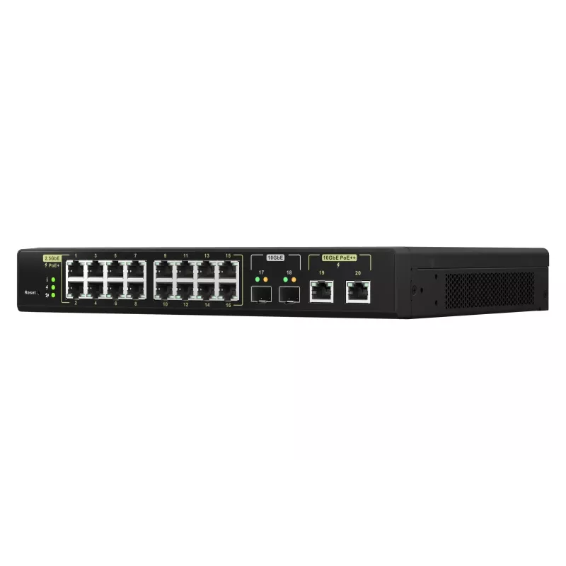 QNAP QSW-M2116P-2T2S valdomas L2 tinklo jungiklis 2.5G Ethernet PoE juodas
