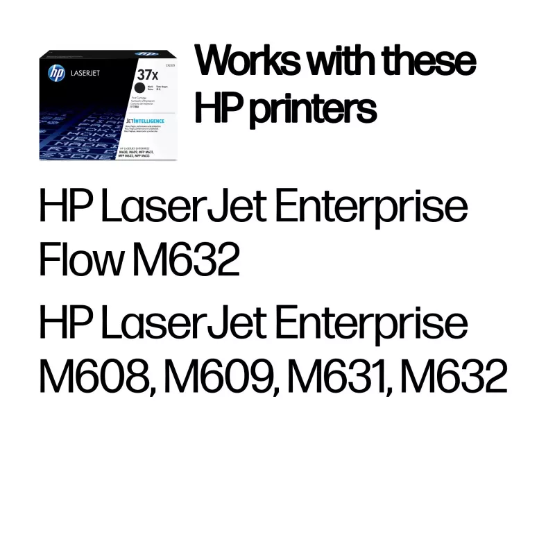 HP 37X didelės išeigos juoda originali LaserJet kasetė, 25000 puslapių, juoda, 1 vnt.