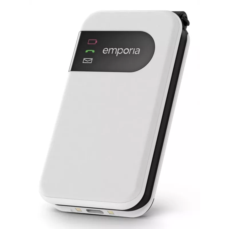 Emporia SIMPLICITYglam.4G 7,11 cm (2,8 colio) 106 g Baltas senjorų telefonas