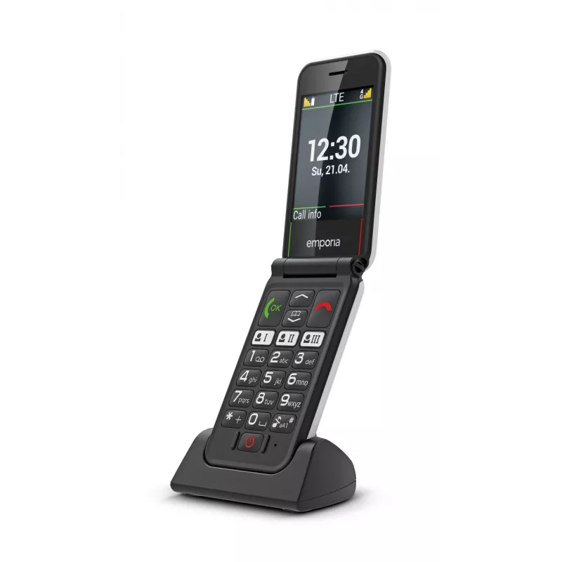 Emporia SIMPLICITYglam.4G 7,11 cm (2,8 colio) 106 g Juodas senjorų telefonas