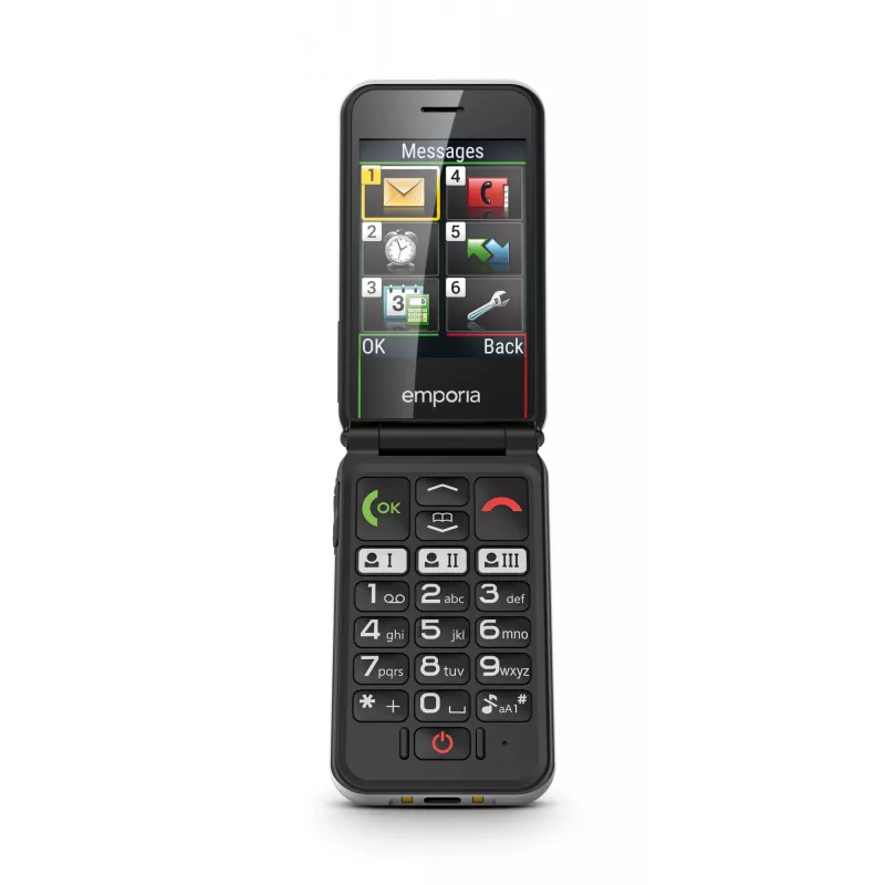 Emporia SIMPLICITYglam.4G 7,11 cm (2,8 colio) 106 g Juodas senjorų telefonas