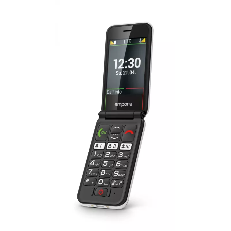 Emporia SIMPLICITYglam.4G 7,11 cm (2,8 colio) 106 g Juodas senjorų telefonas