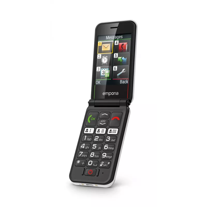 Emporia SIMPLICITYglam.4G 7,11 cm (2,8 colio) 106 g Juodas senjorų telefonas