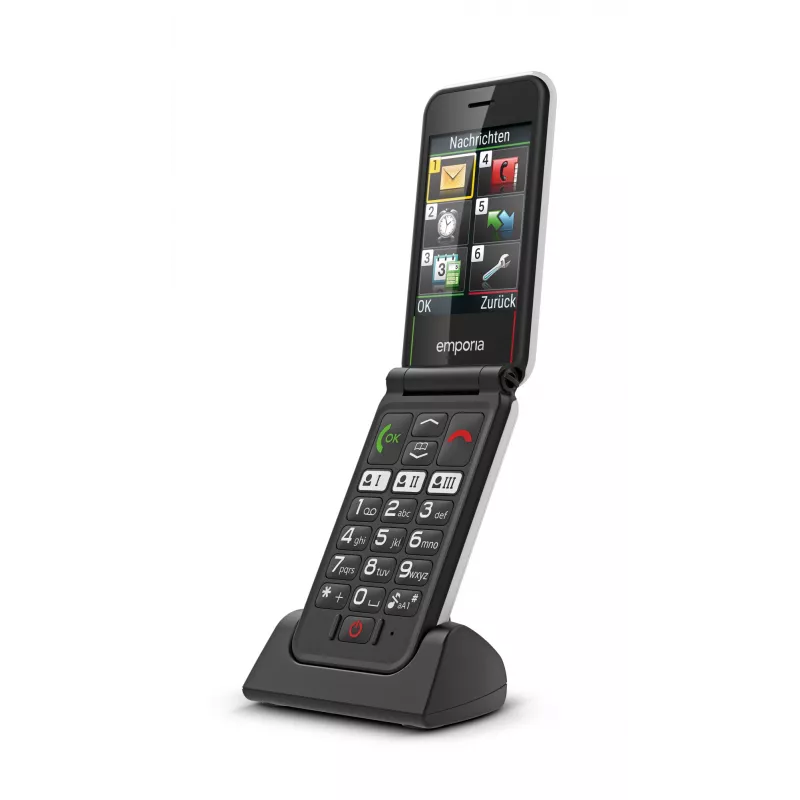 Emporia SIMPLICITYglam.4G 7,11 cm (2,8 colio) 106 g Juodas senjorų telefonas