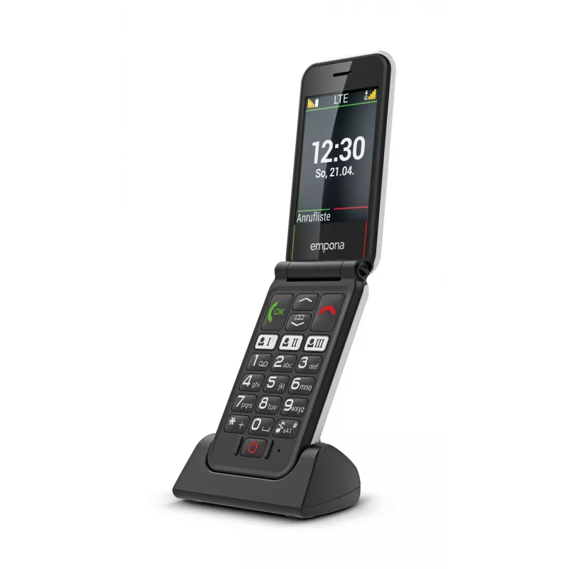 Emporia SIMPLICITYglam.4G 7,11 cm (2,8 colio) 106 g Juodas senjorų telefonas