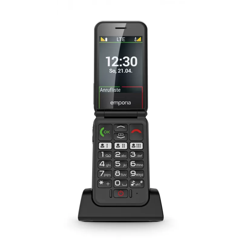 Emporia SIMPLICITYglam.4G 7,11 cm (2,8 colio) 106 g Juodas senjorų telefonas