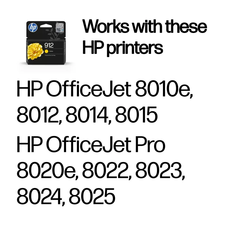 Originali HP 912 geltona kasetė, geltona, 1 vnt., 315 puslapių